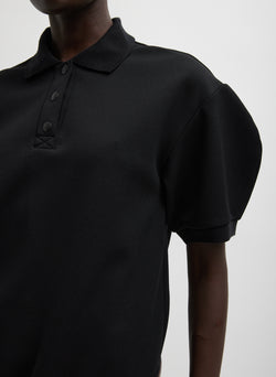 Luxe Pique Polo Shirt Black-3