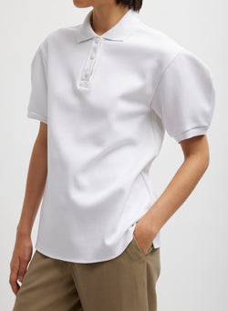 Luxe Pique Polo Shirt White-2