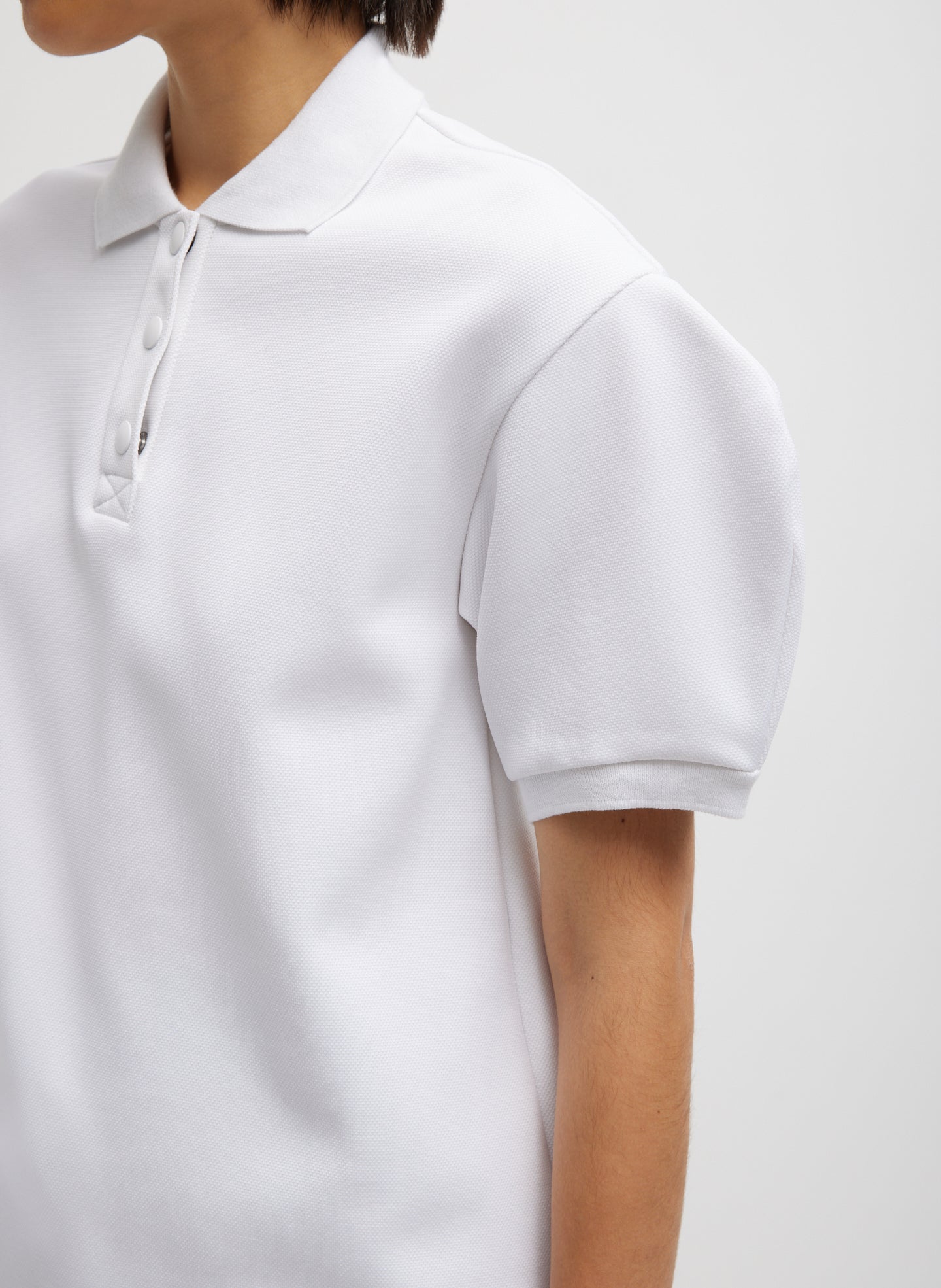 Luxe Pique Polo Shirt - White-1