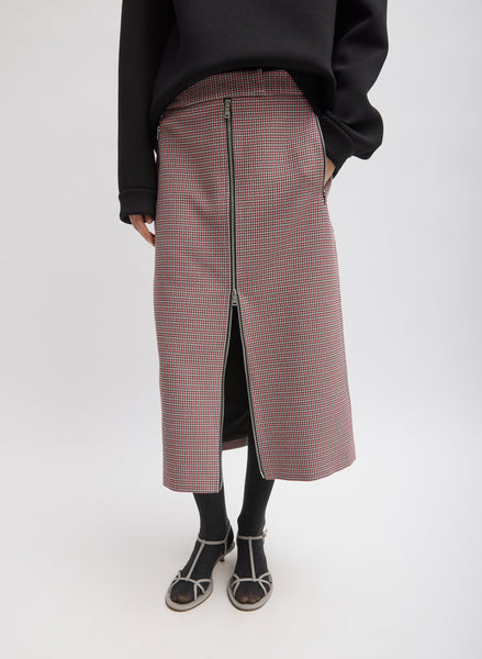 Leon Check Midi Trouser Zip Skirt – Tibi Official