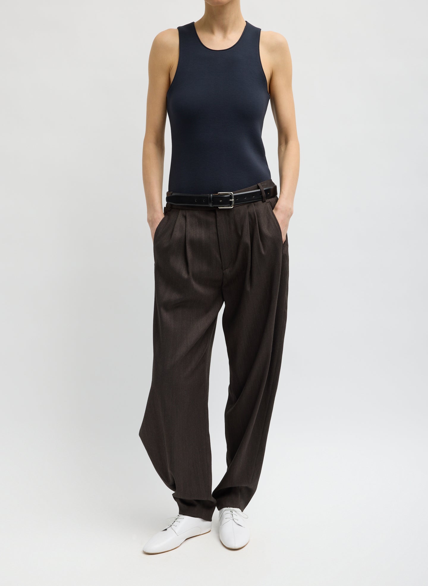 Bonded Viscose Racerback Tank Top – Tibi Official