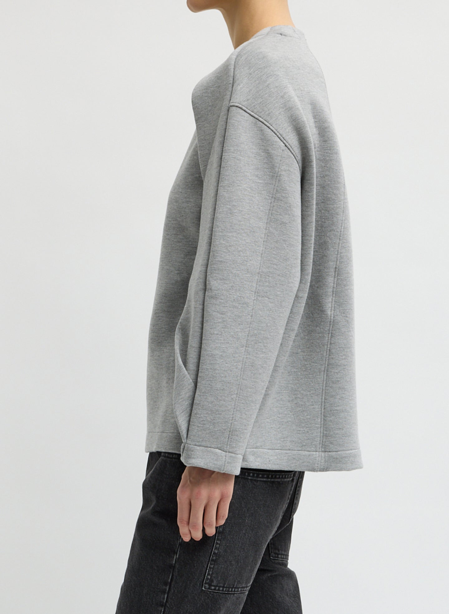 Bonded Viscose Crewneck with Folded Panel – Tibi Official