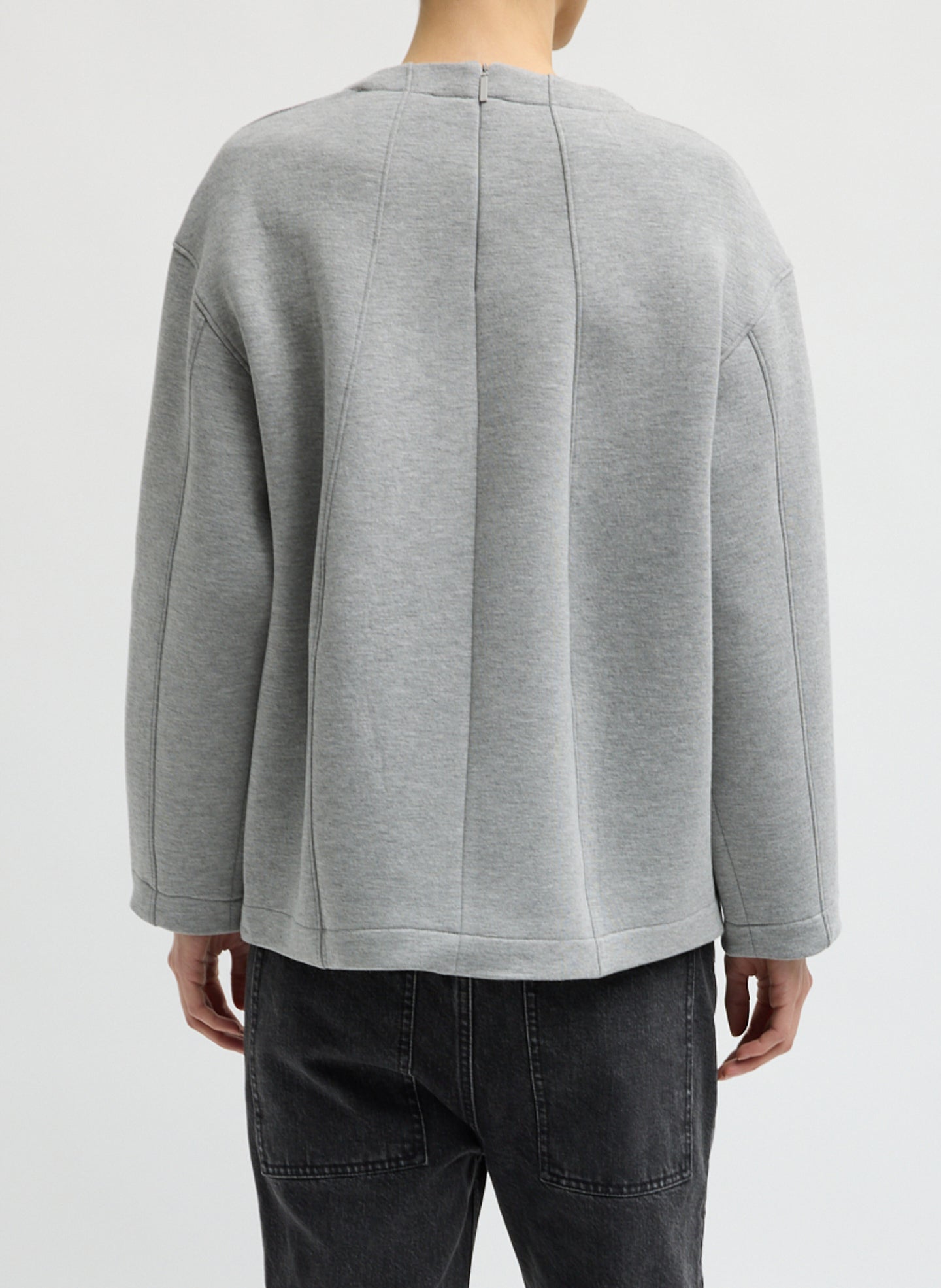 Bonded Viscose Crewneck with Folded Panel – Tibi Official