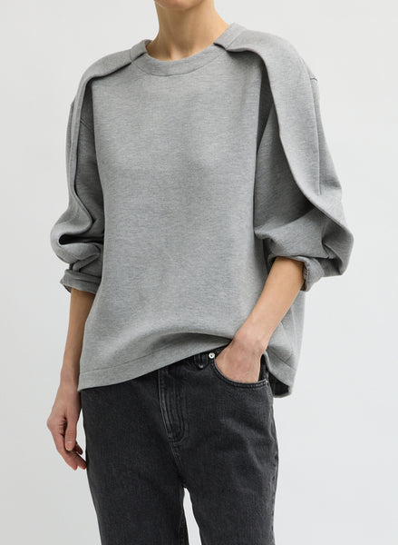 Bonded Viscose Crewneck with Folded Panel – Tibi Official