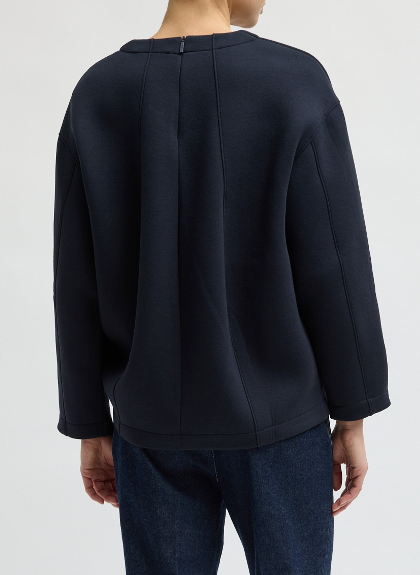 Bonded Viscose Crewneck with Folded Panel – Tibi Official