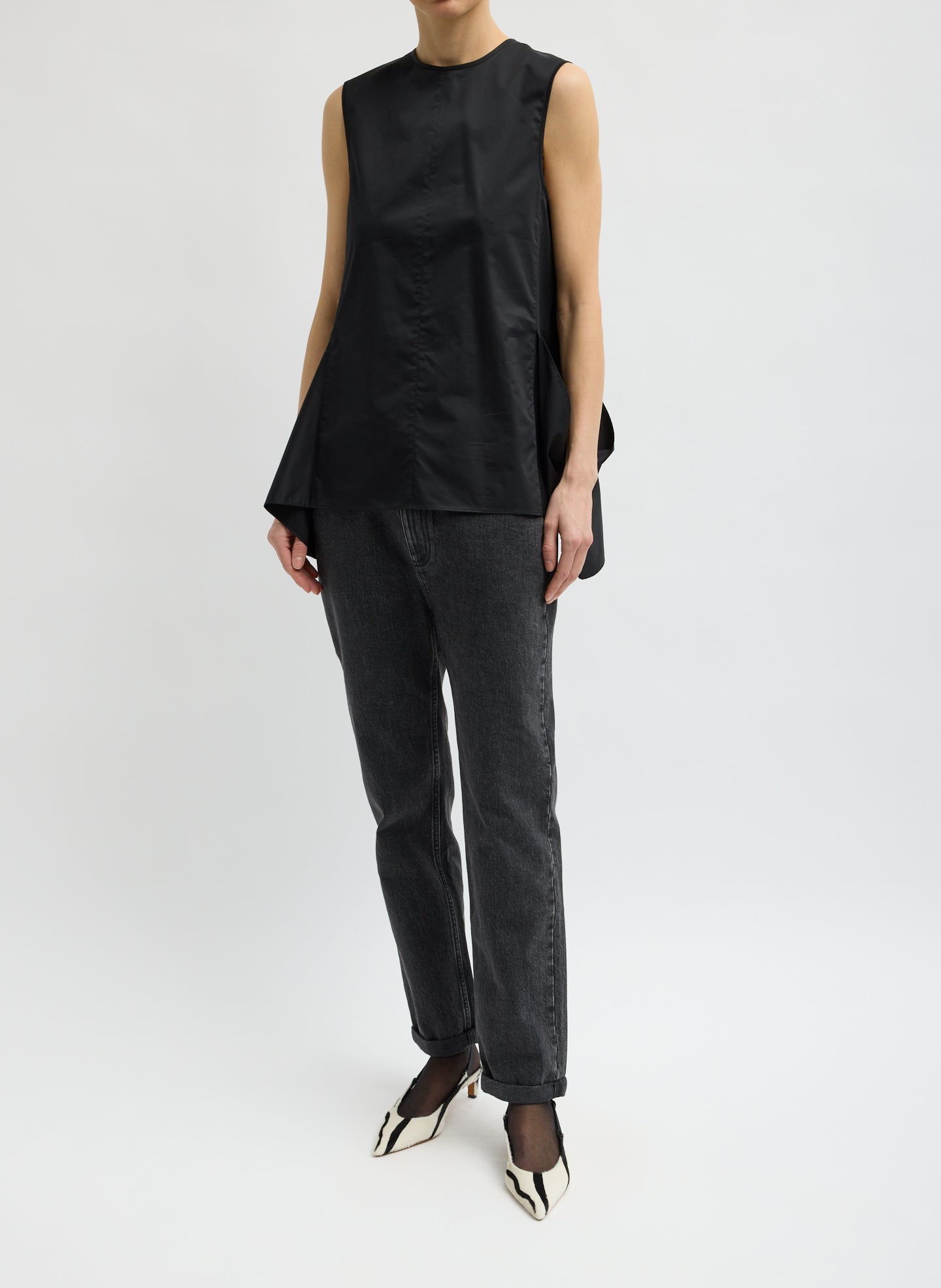 Eco Poplin Side Drape Top – Tibi Official