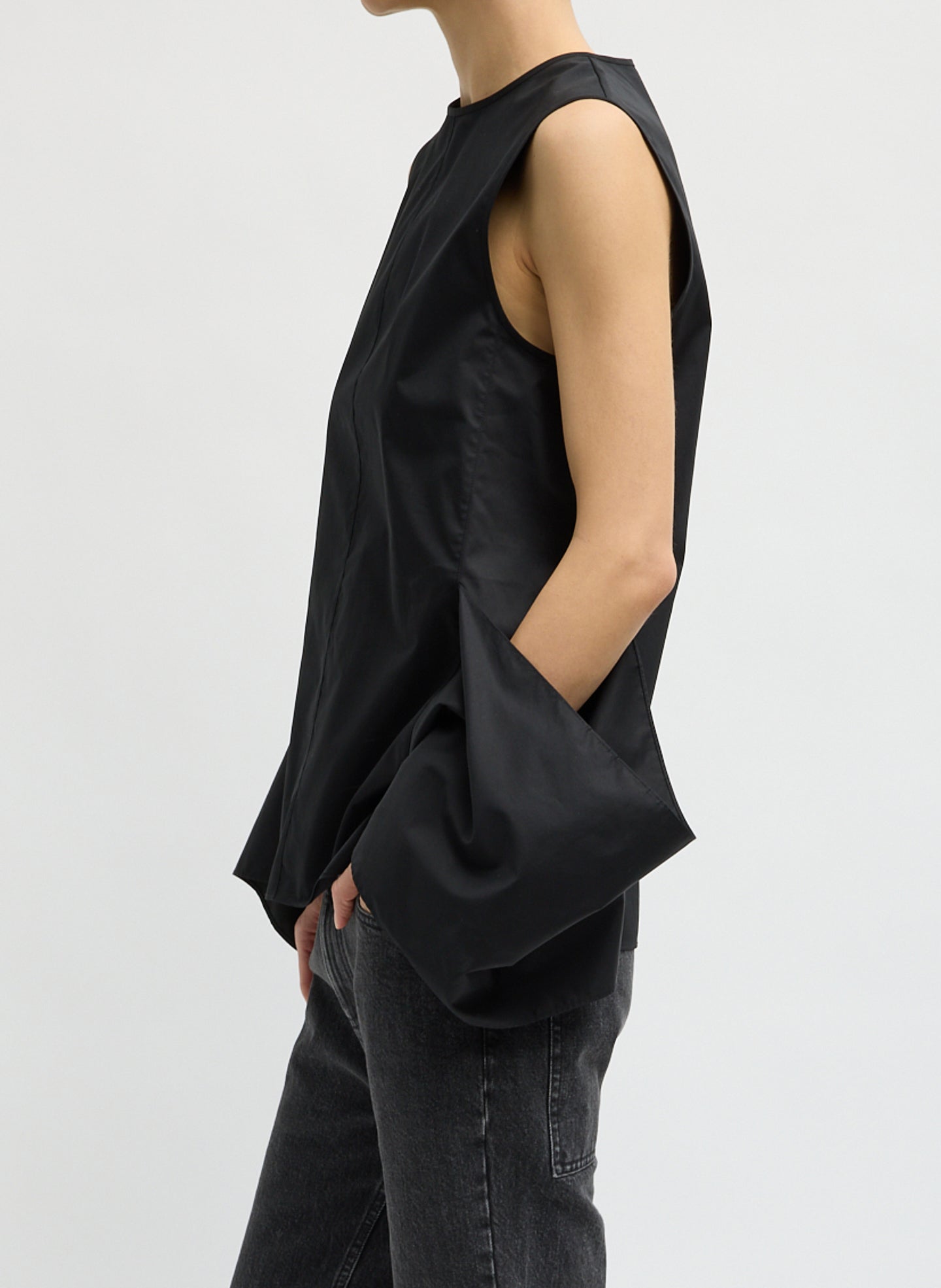 Eco Poplin Side Drape Top – Tibi Official