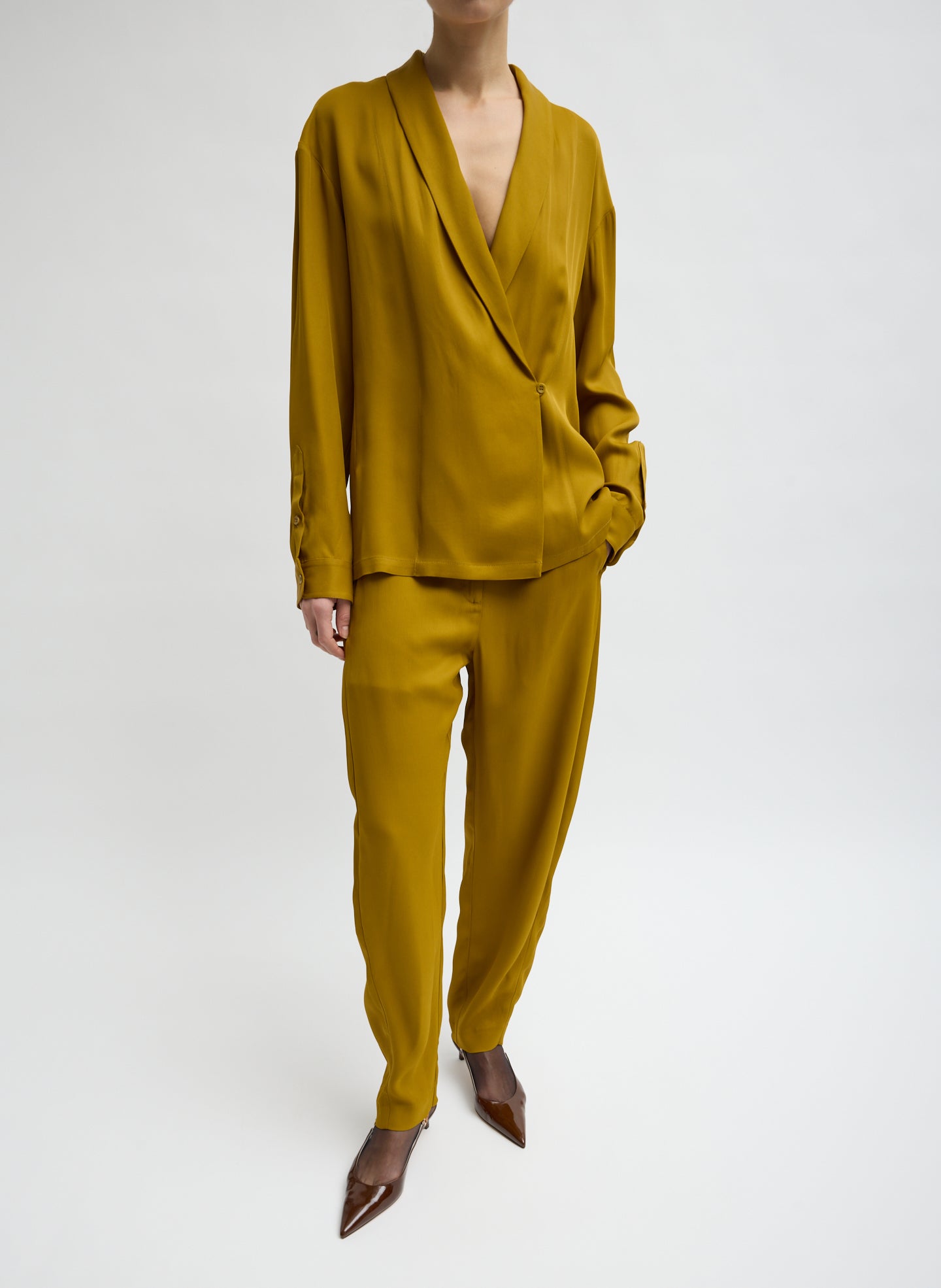 Eco Acetate Viscose Wrap Shirt Jacket – Tibi Official