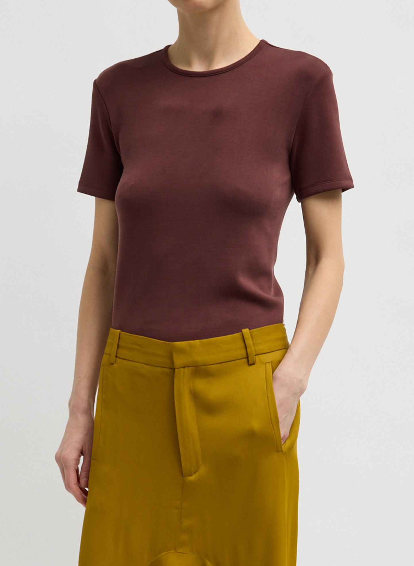 Feather Weight Viscose Neoprene Slim T-Shirt