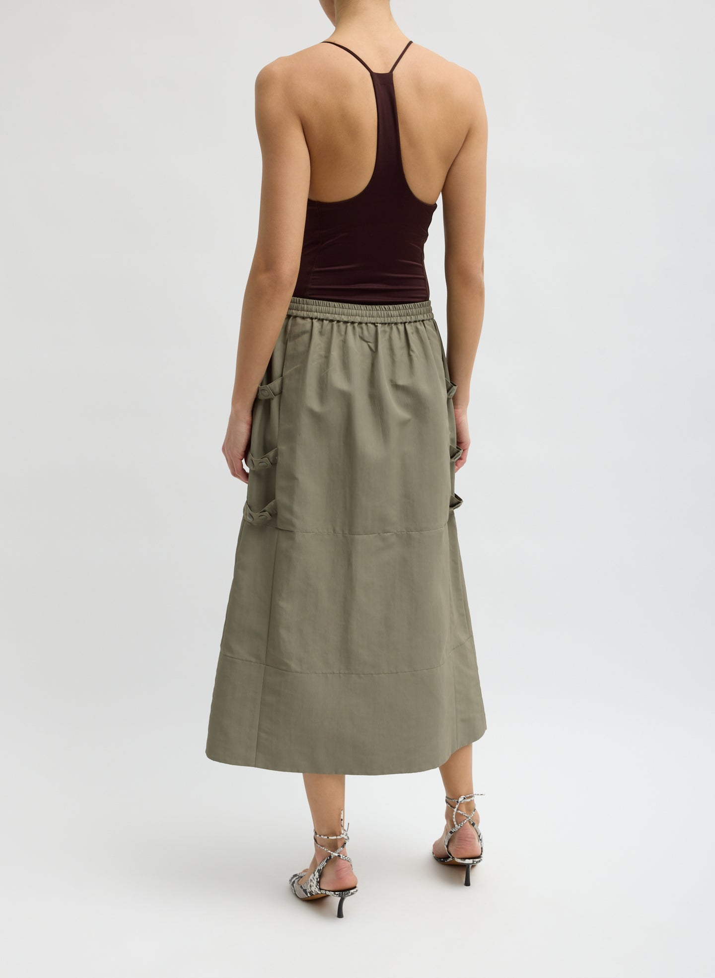 Techy Twill Pull On Midi Skirt – Tibi Official