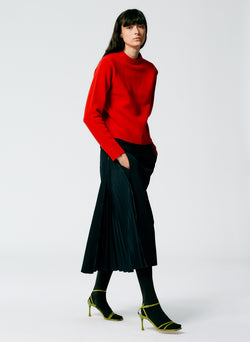 Grain De Poudre Trouser Skirt With Pleat Panel Black-2