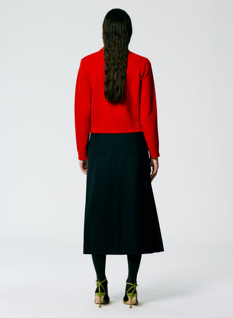 Grain De Poudre Trouser Skirt With Pleat Panel Black-4