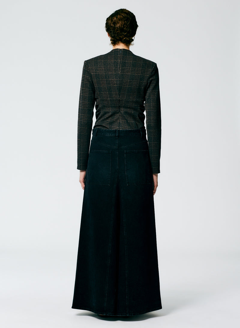 Stella Jet Black Denim Maxi Skirt – Inherit Co.
