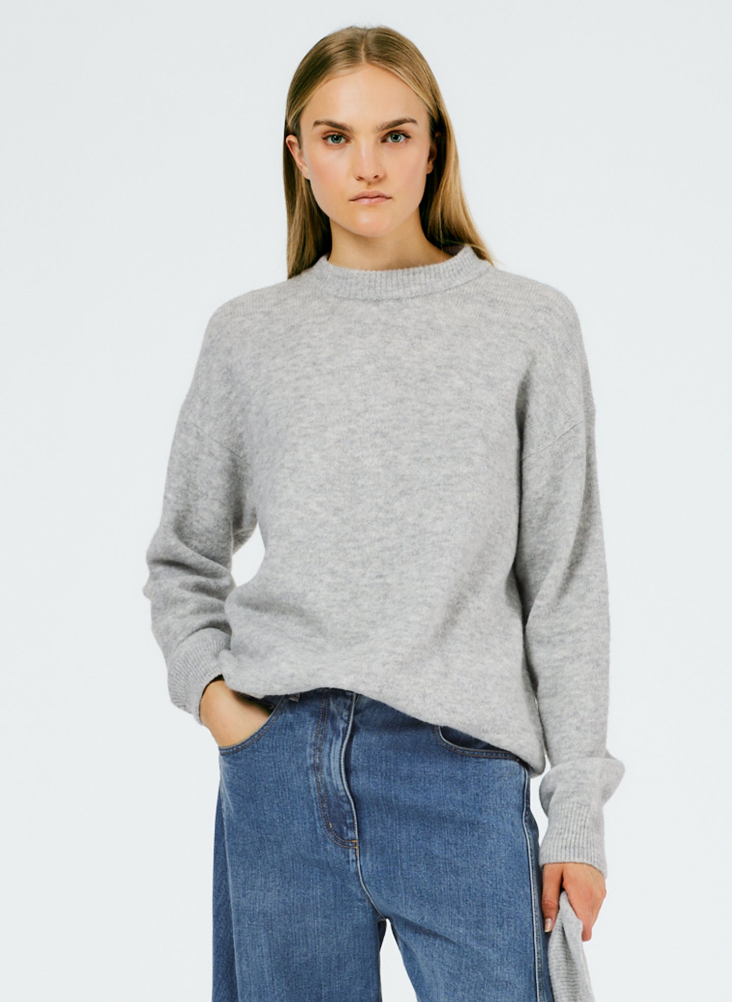 Douillet Crewneck Easy Pullover - Light Heather Grey-1