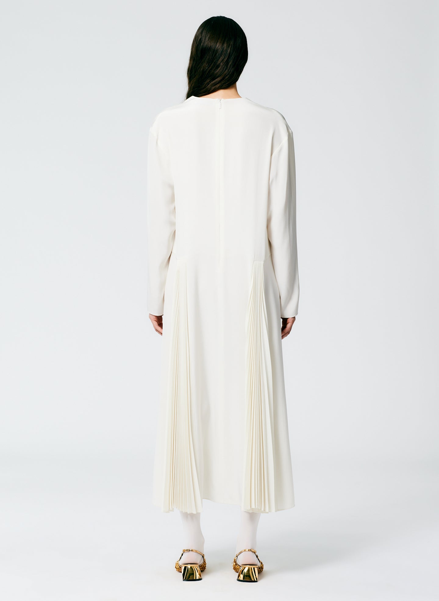 tibi eco silk pleated godet dress Eco Silk Pleated Godet Dress