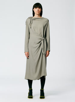 Feather Weight Eco Crepe Benedict Dress Grey-2