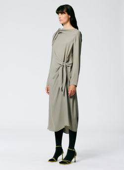 Feather Weight Eco Crepe Benedict Dress Grey-3