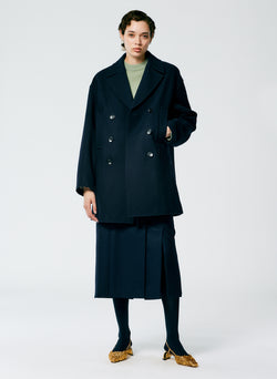 Recycled Felted Wool Peacoat Navy-1