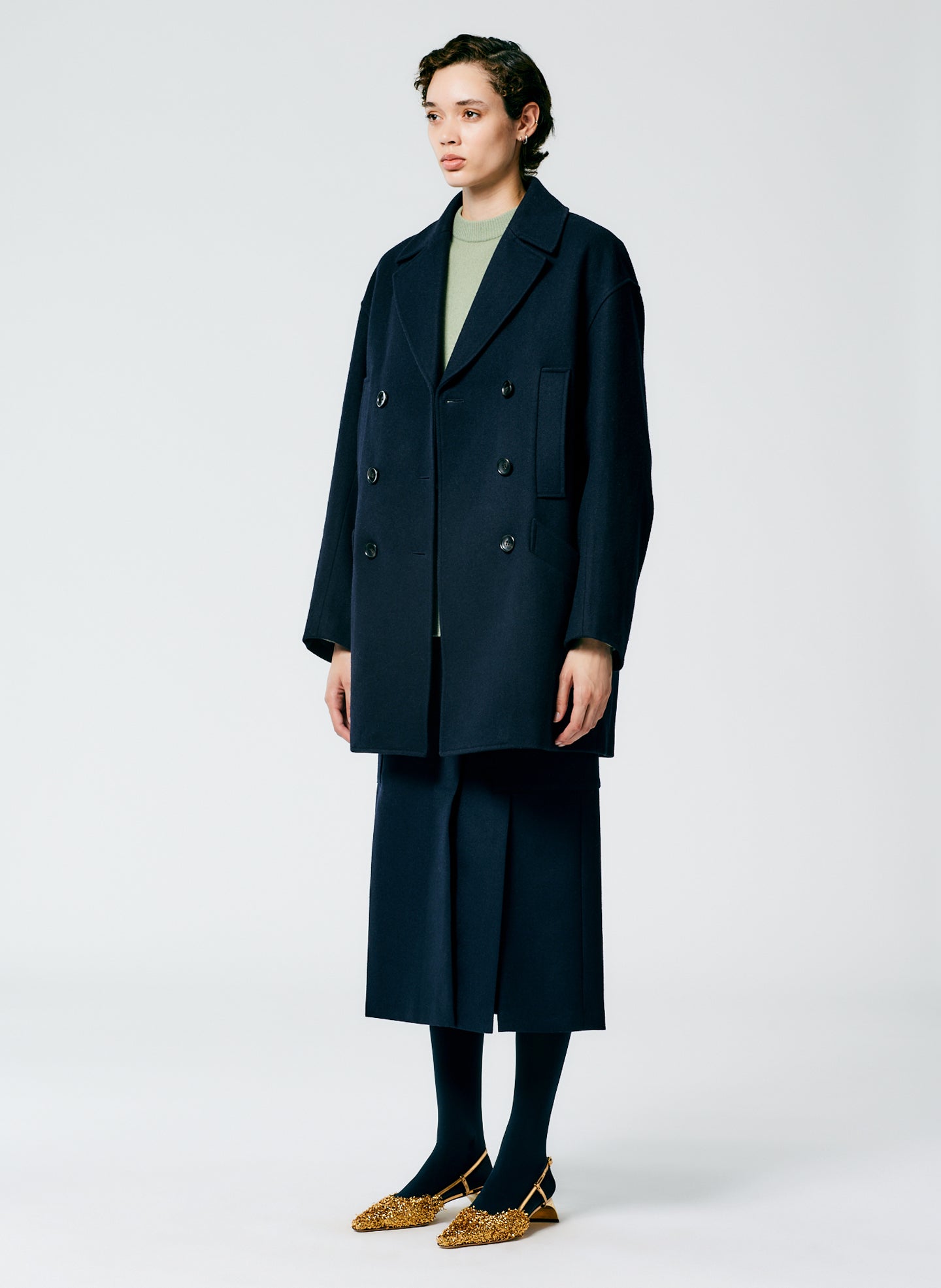 Recycled Felted Wool Peacoat – Tibi Official