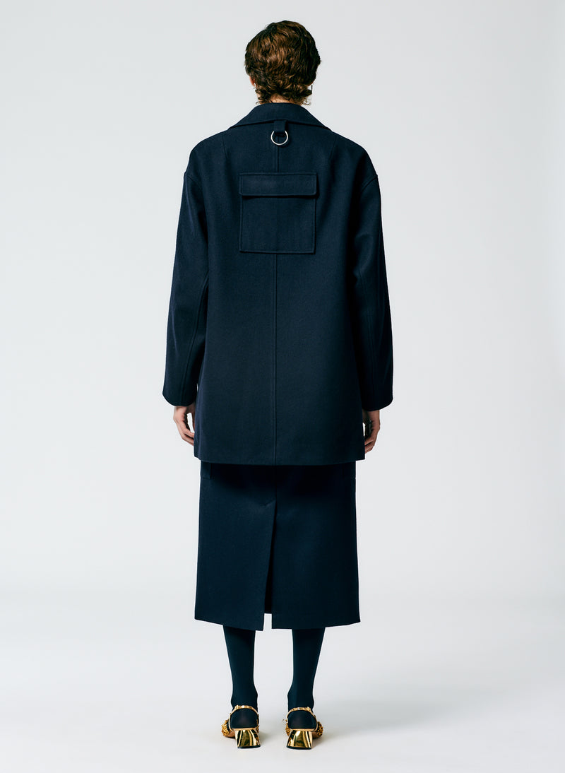 Recycled Felted Wool Peacoat Navy-3