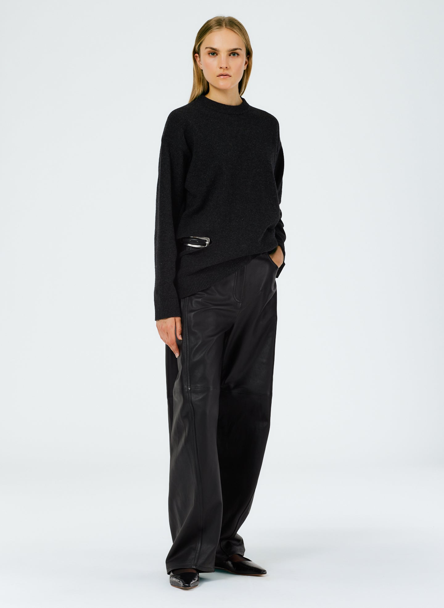 Leather Sid Pant - Regular - Black-1