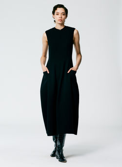 Melee Crepe Dress Black-1