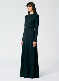 Compact Ultra Stretch Knit Lean Maxi Gown Black-2