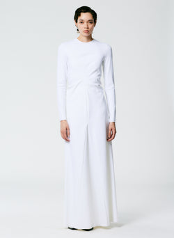 Compact Ultra Stretch Knit Lean Maxi Gown White-1