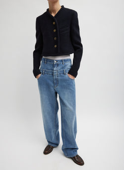 Classic Wash Denim Double Waisted Slouchy Carpenter Jean – Tibi Official