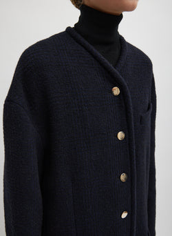 Majeur Boucle Cardigan Carcoat Black/Navy Multi-2