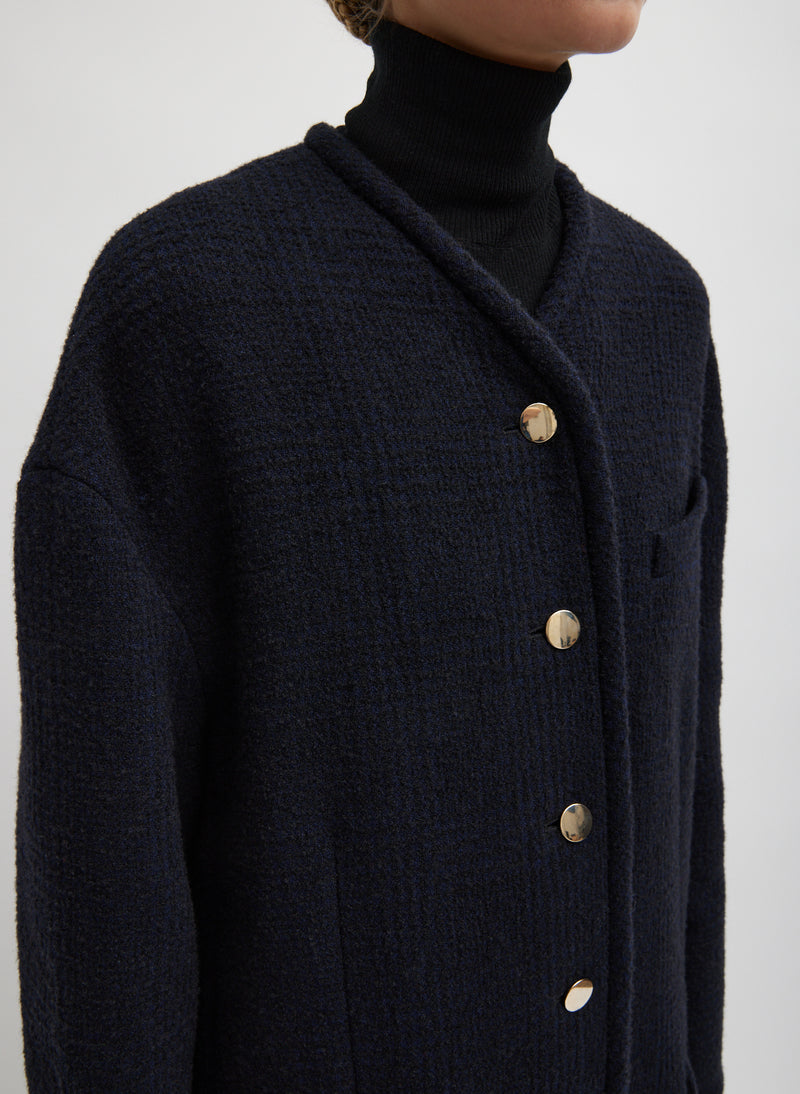 Majeur Boucle Cardigan Carcoat Black/Navy Multi-2