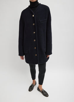 Majeur Boucle Cardigan Carcoat Black/Navy Multi-1