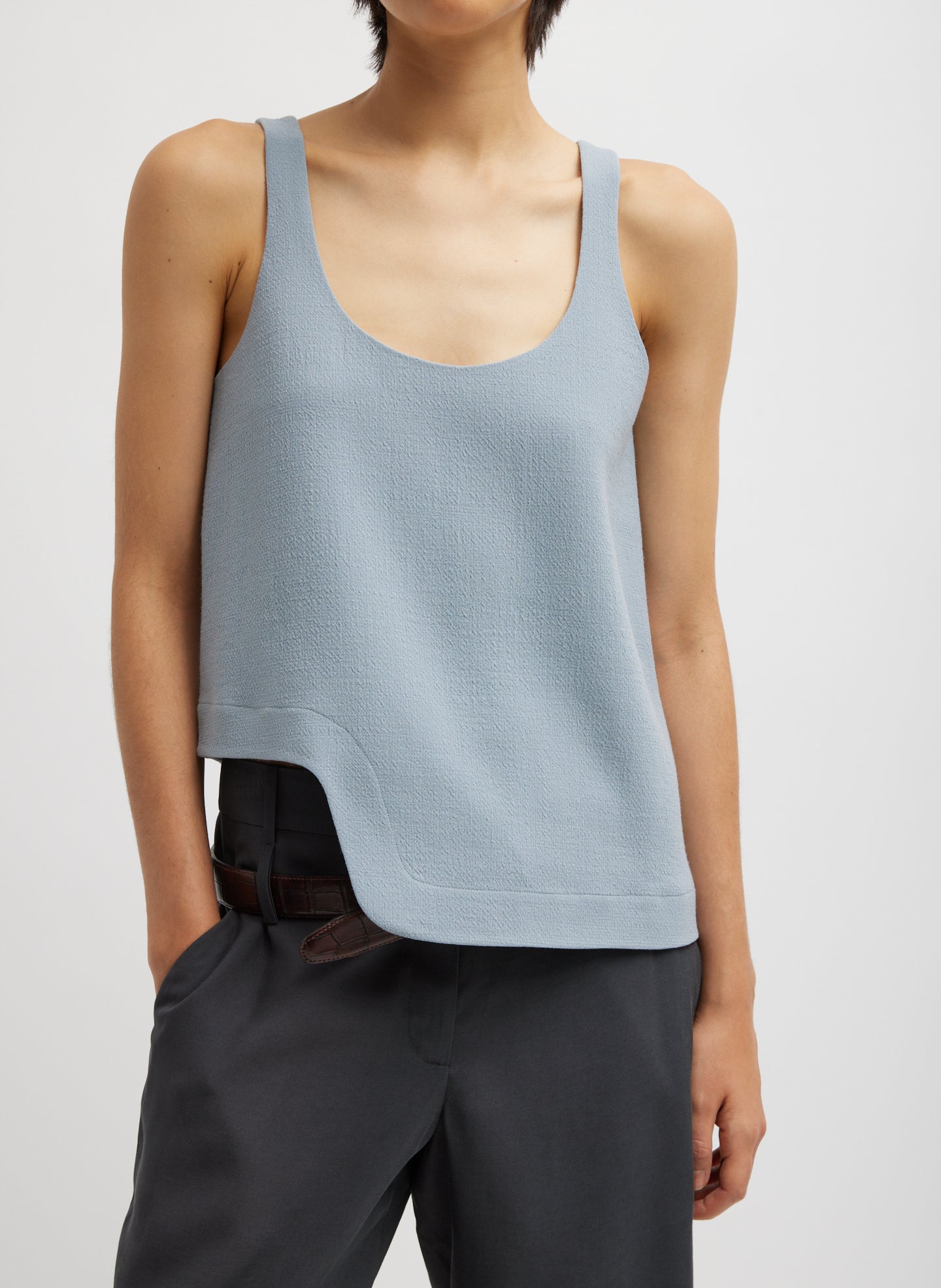 Melee Crepe Tank Top - Light Blue-1