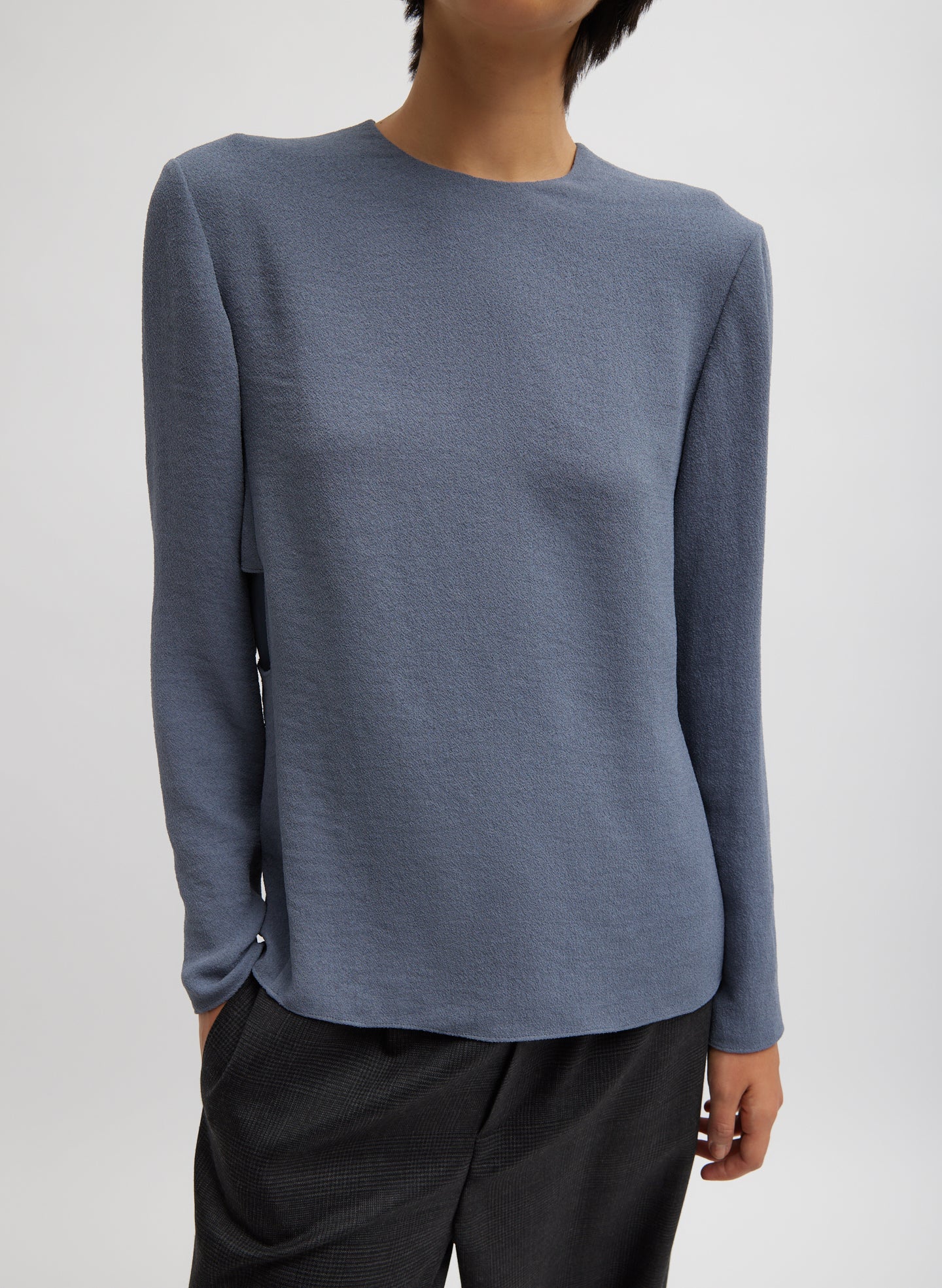 Pebble Sable Paneled Long Sleeve Top - Chrome Grey-1