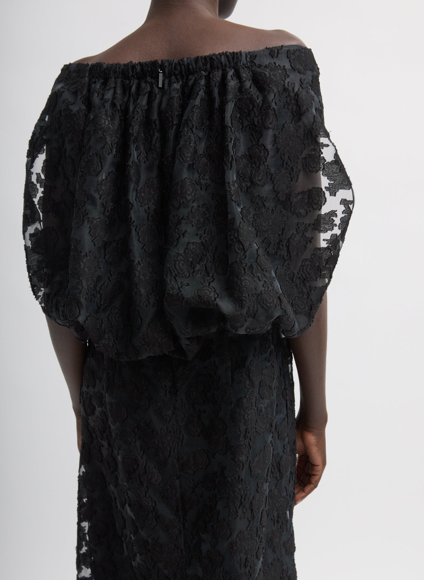 Black Fil Coupé Camille Dress - off the shoulder, back detail