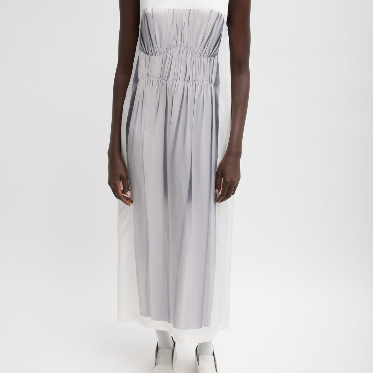 trompe l'oeil prints cut out knitted maxi dress Trompe L'oeil Dress – Tibi Official