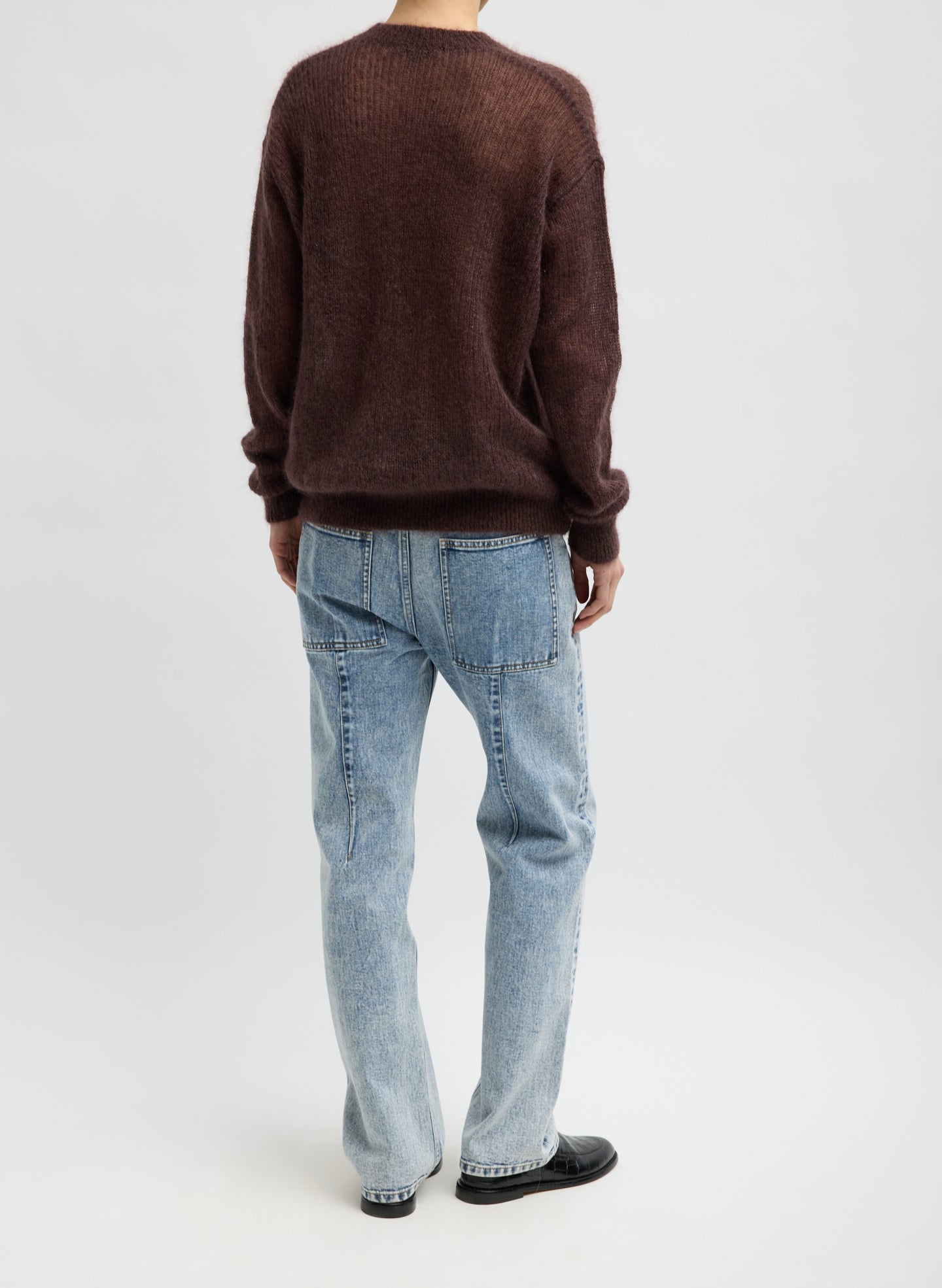 Acid Wash Denim Charlotte Jean - light washed, straight leg, back view on model