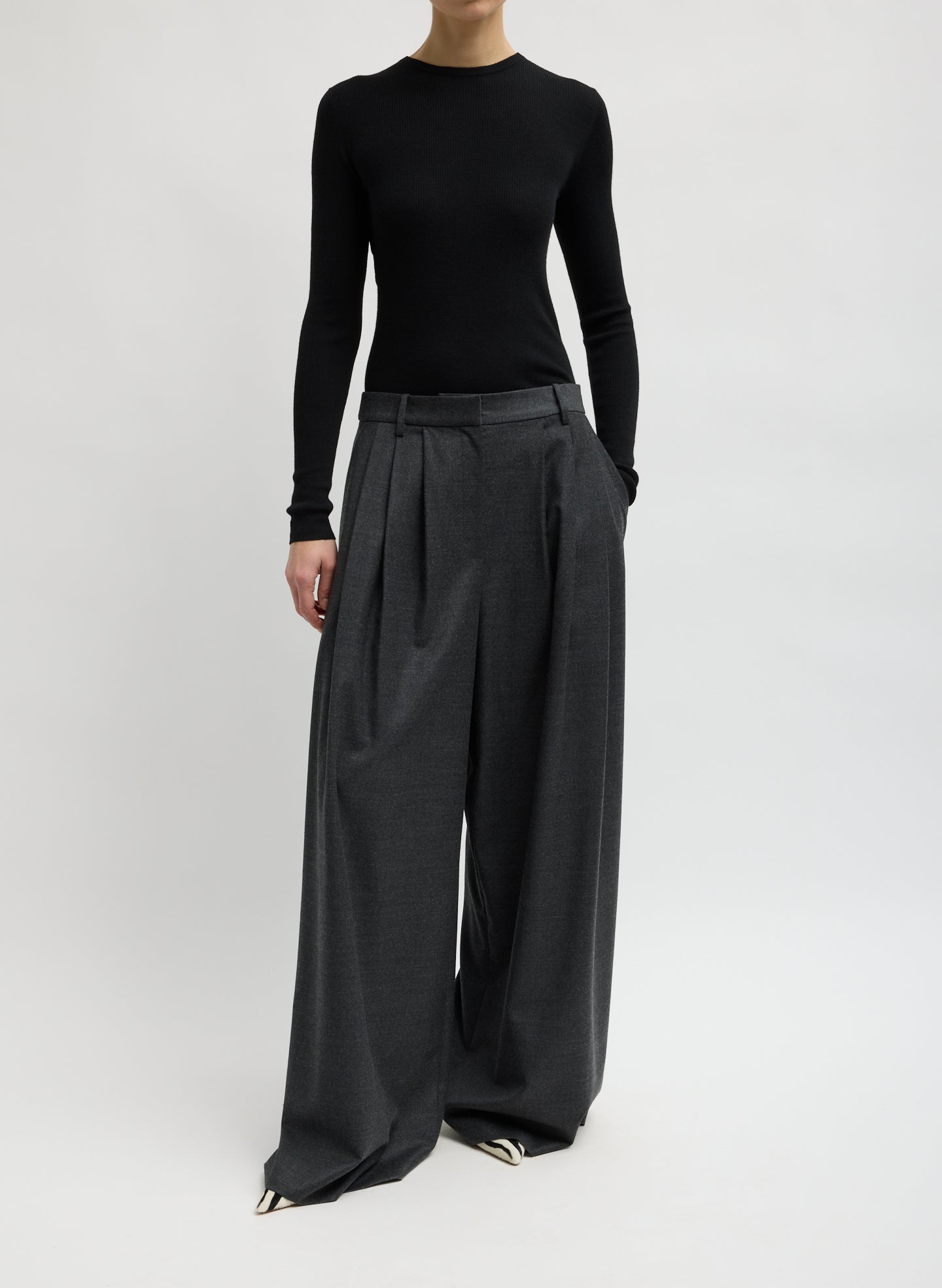 Cozy Flannel Triple Pleat Pant – Tibi Official