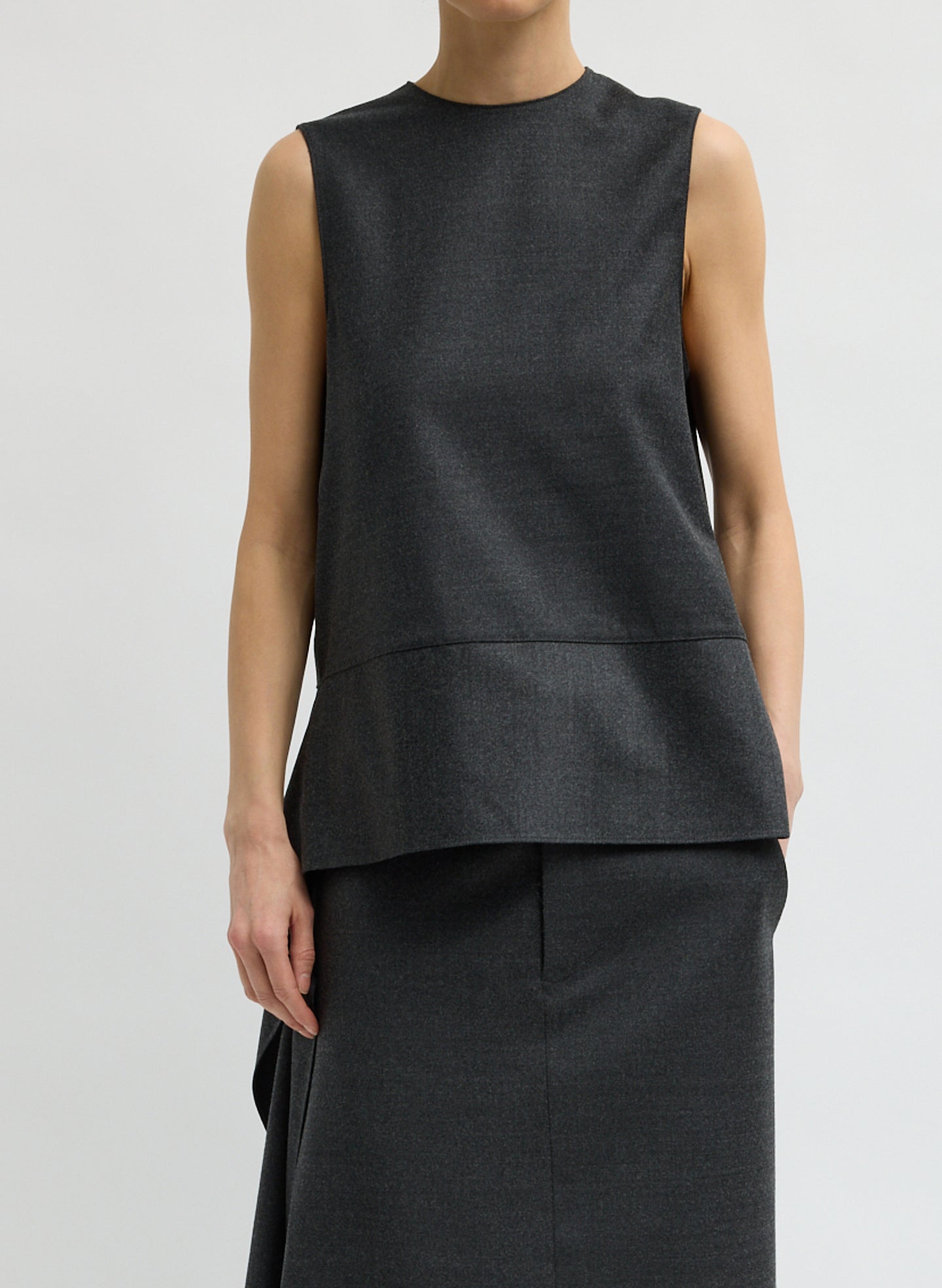 Cozy Flannel Asymmetrical Sleeveless Top