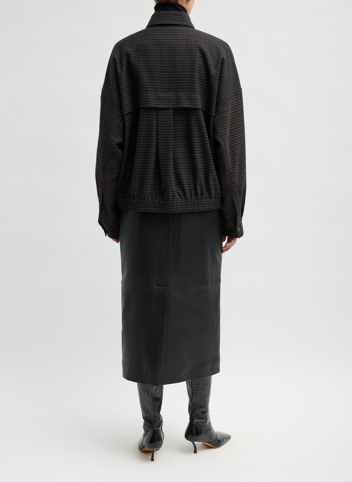 Cedric Suiting Plaid Bomber Jacket - back view on model