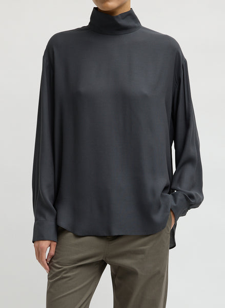 Feather Weight Eco Crepe Funnel Neck Shirt – Tibi Official