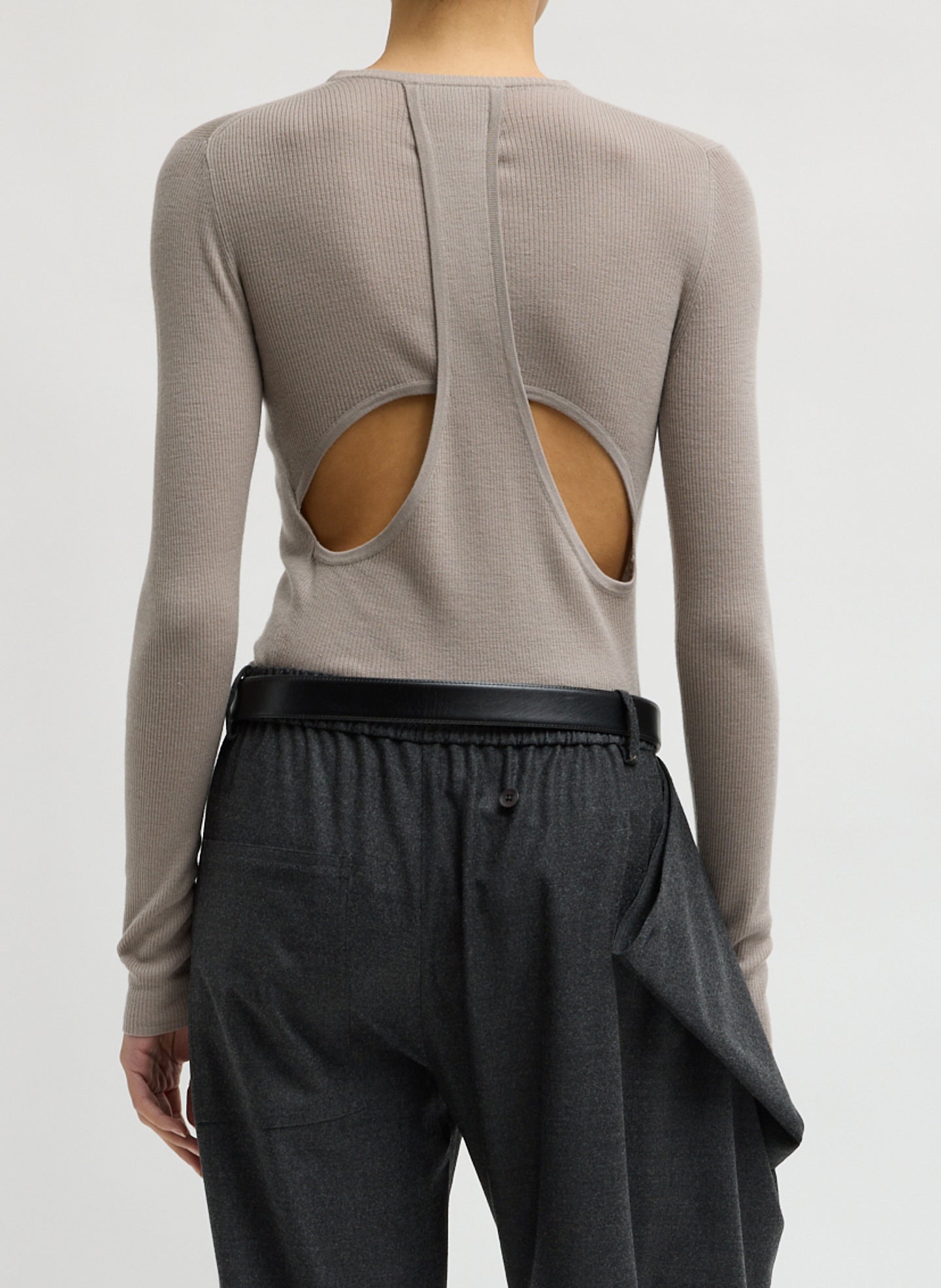 Clay Feather Weight Long Sleeve Top - back view on model