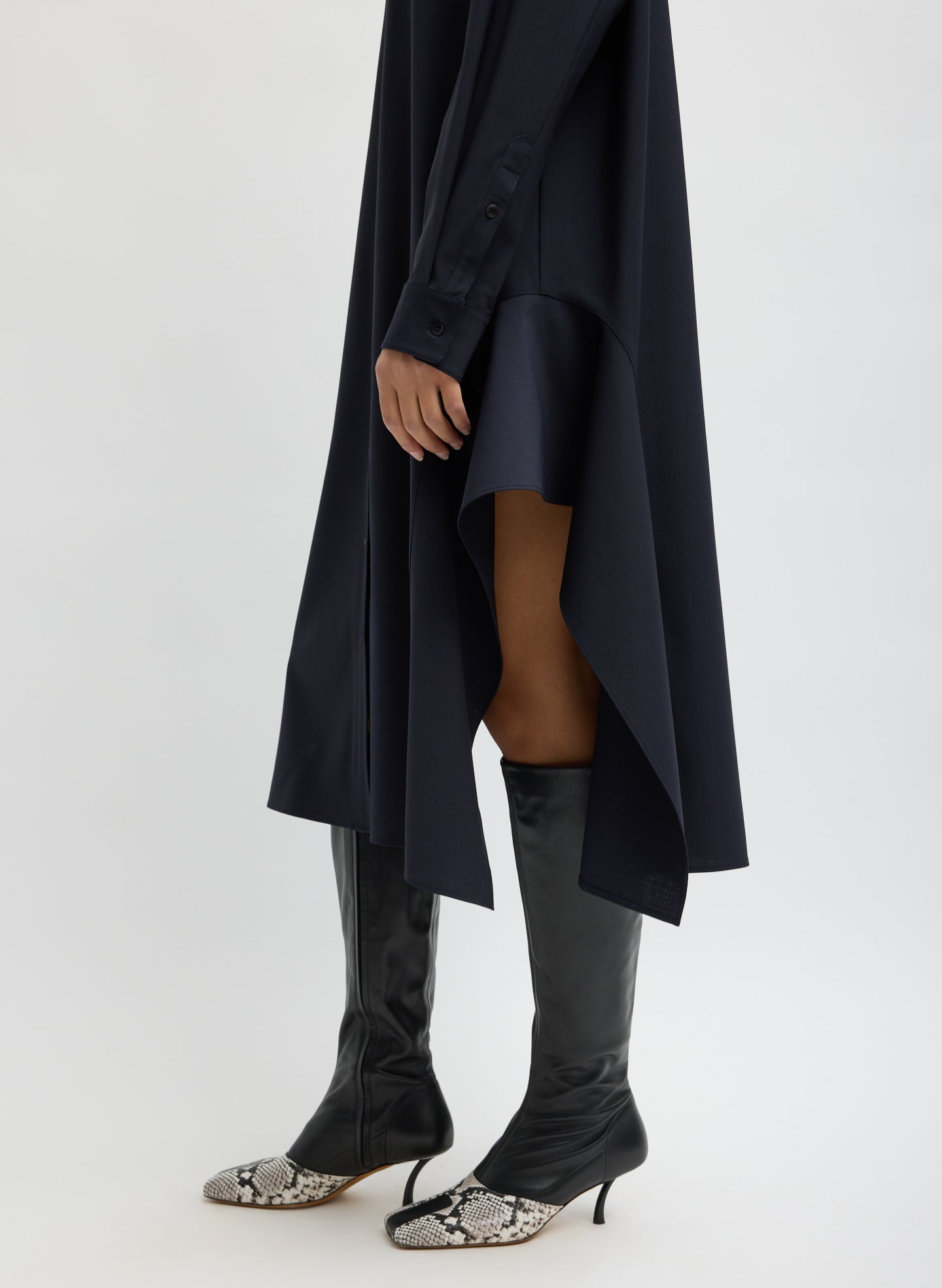 sort ITALY フルオプションワイドタイプ Tropical Wool Shirtdress with Side Drape – Tibi Official
