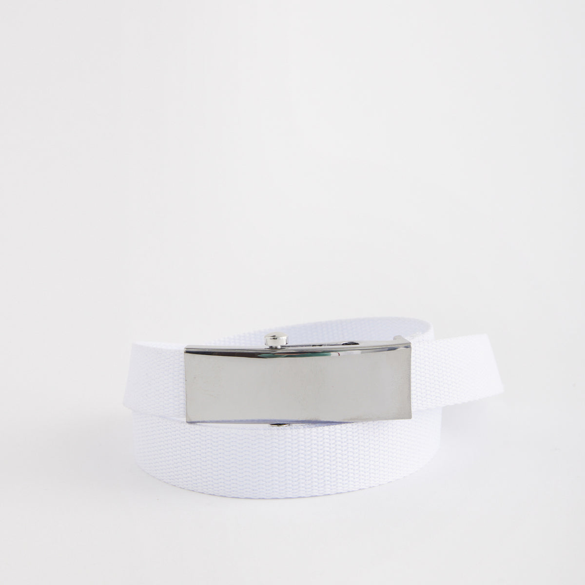 b.belts White 100% Cotton D-Ring Web Belt Made in Italy 52\