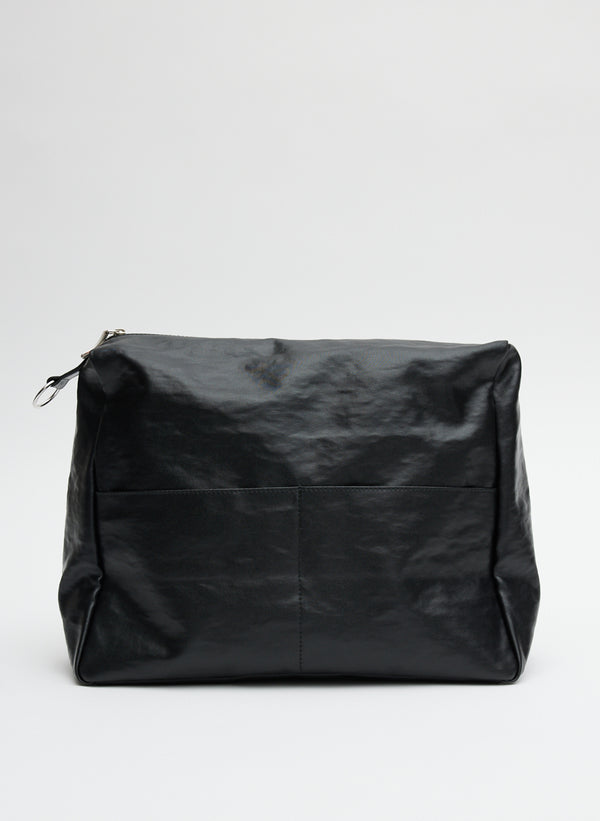 Black Nylon Canvas Pouch - front view