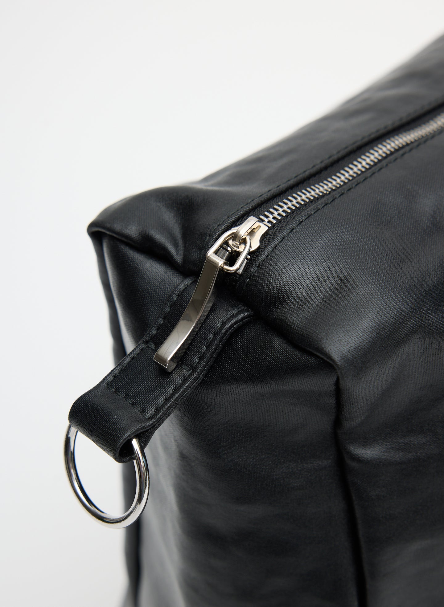 Black Nylon Canvas Pouch - closeup of hardware detail
