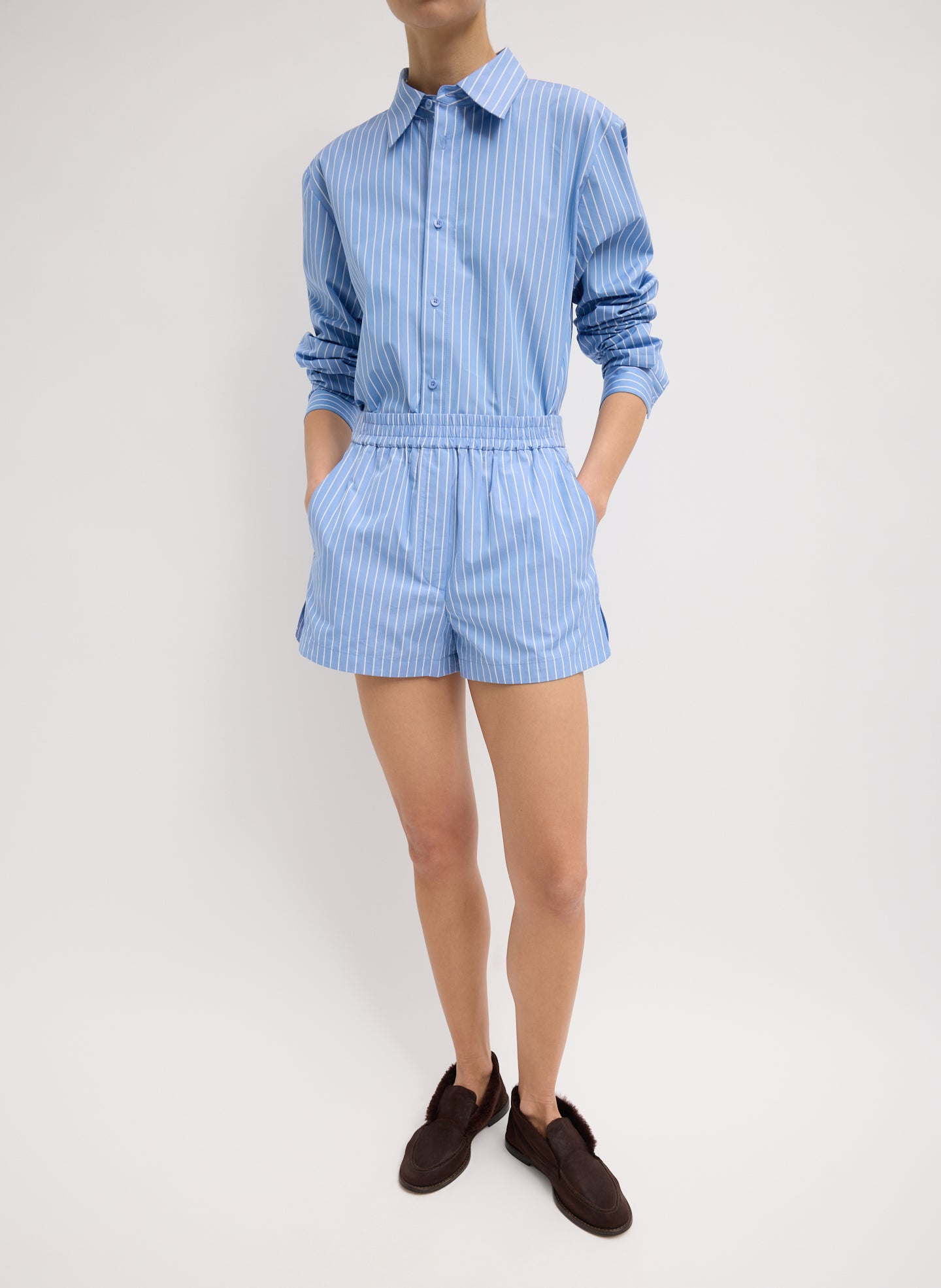 Luxe Cotton Pull On Shorts - BLUE MULTI-6