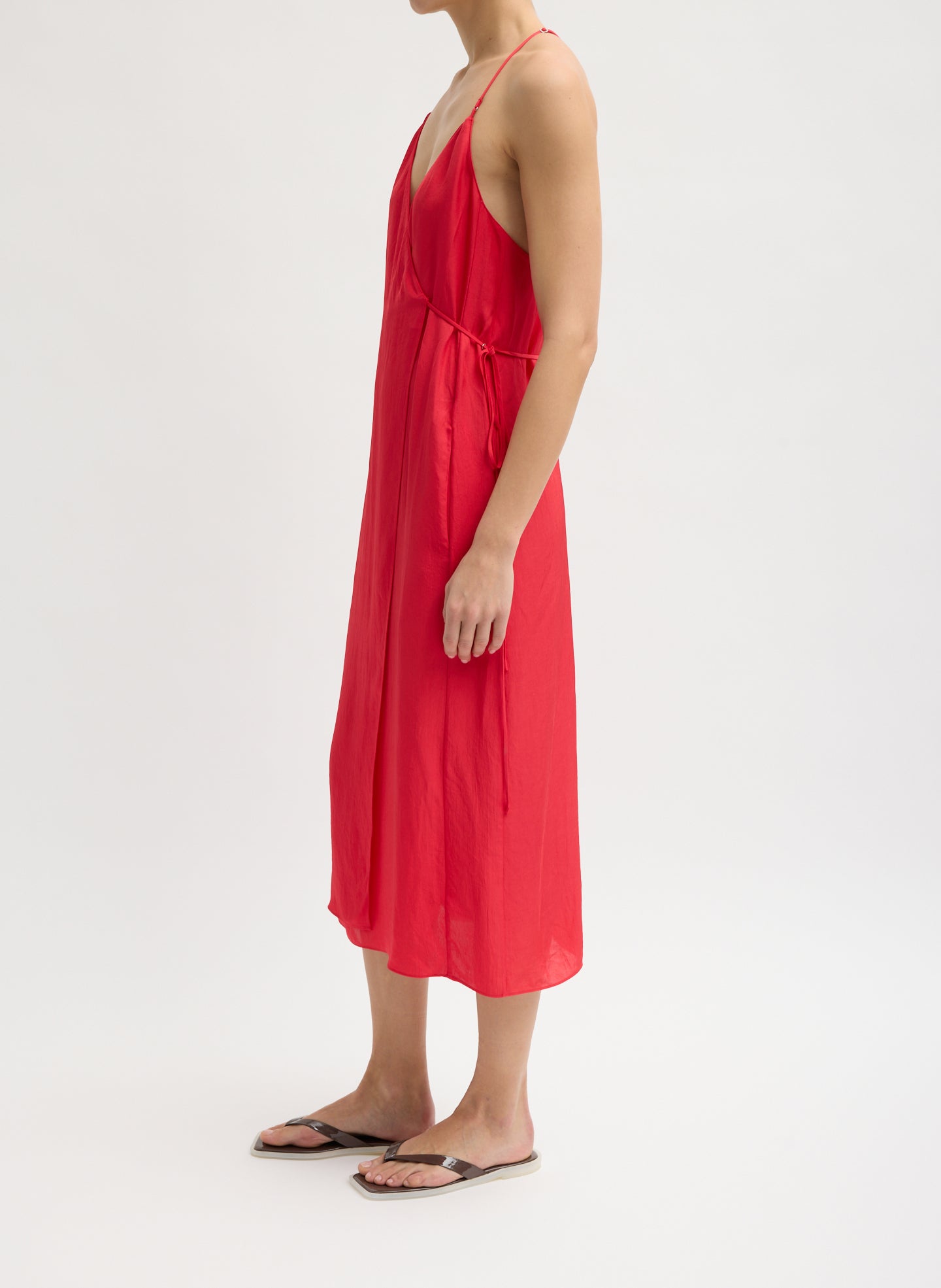 strapless open back dress Summer Slip Wrap Dress – Tibi Official
