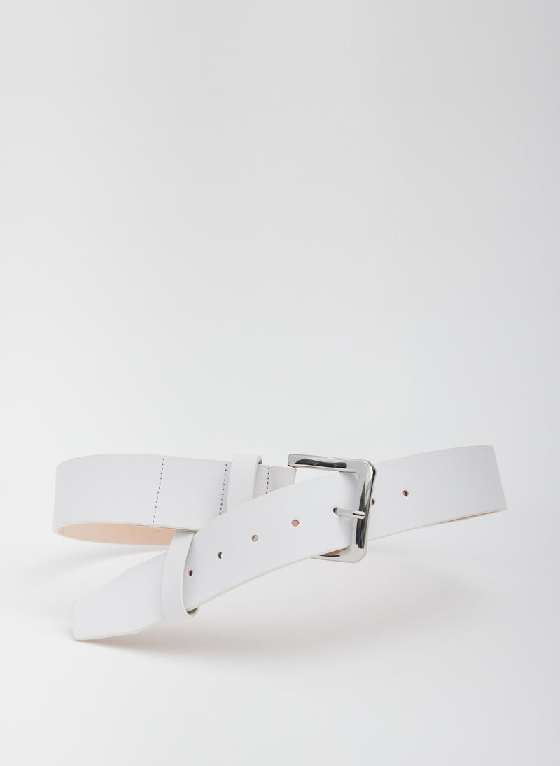 Arthur Leather Belt White-3