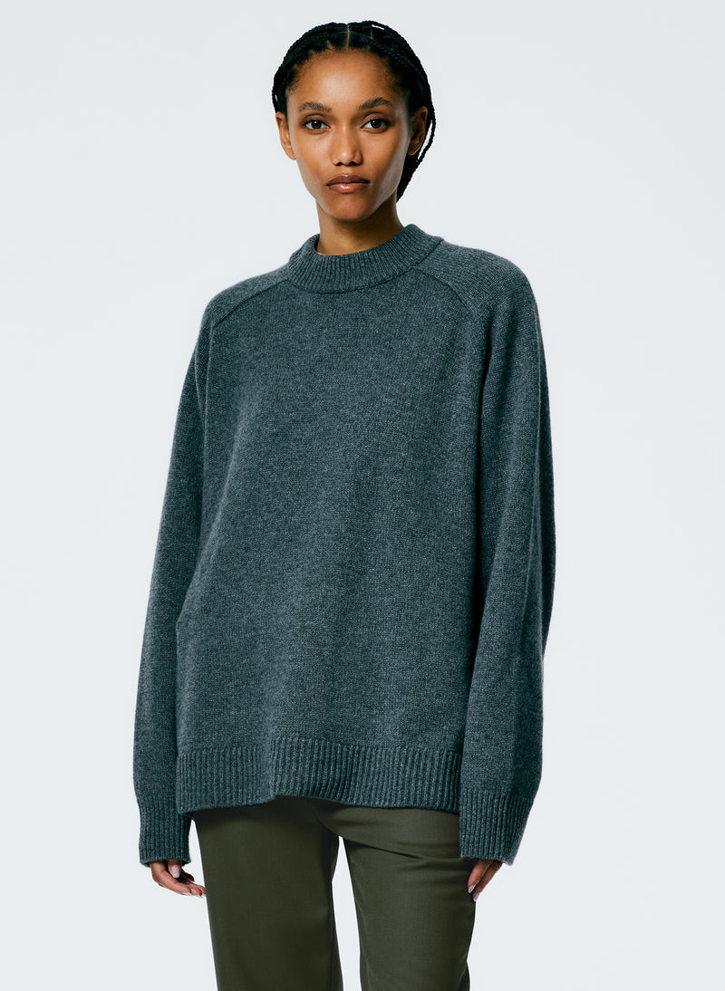 Cashmere Merino Crew Neck Sweater Green | WoolOvers